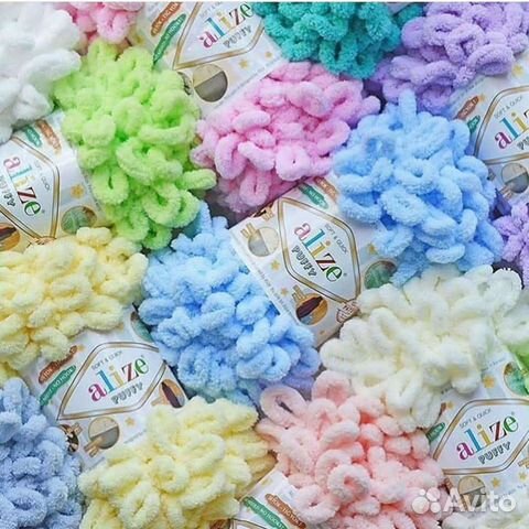 Пряжа плюшевая Alize puffy (Ализе Пуффи)