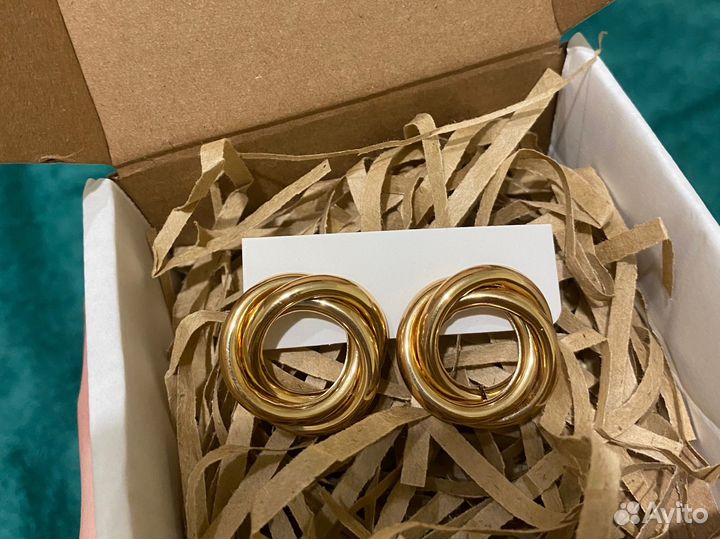 Серьги круглые бижутерия