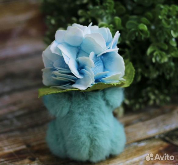 Тедди игрушка в смешанной технике Гортензия 3