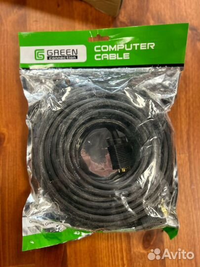 Svga кабель 10 метров тройной экран premium green