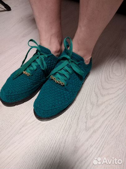 Обувь вязаная, ручная работа