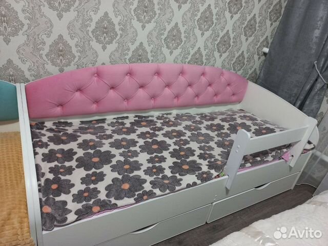 Детская кровать софа-9 с мягкой спинкой