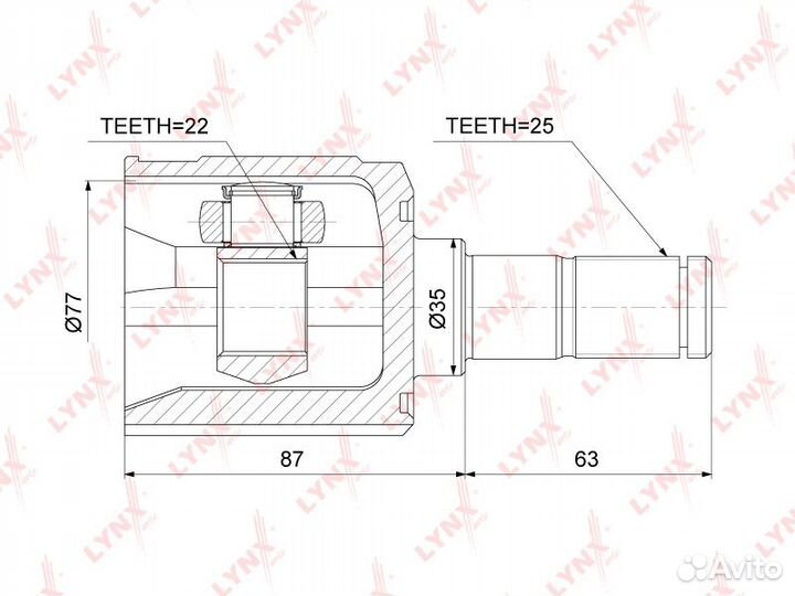 Шрус внутренний перед прав/лев