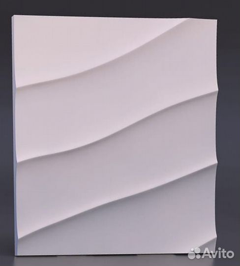 Гипсовая 3d панель Волна диагональная крупная