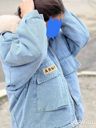 Джинсовая куртка парка для девочки