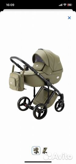 Коляска 2 в 1 adamex luciano deluxe Q106 экокожа