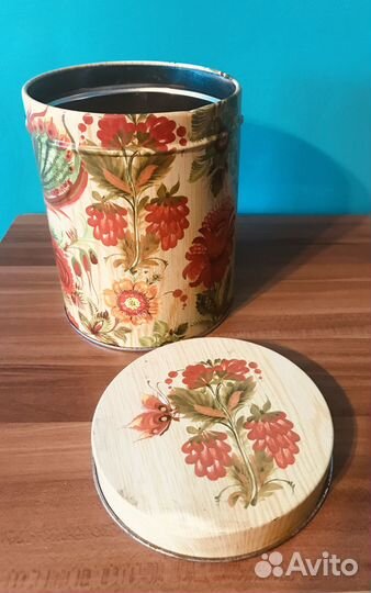 Банка (сталь) для хранения косметики/ватных дисков