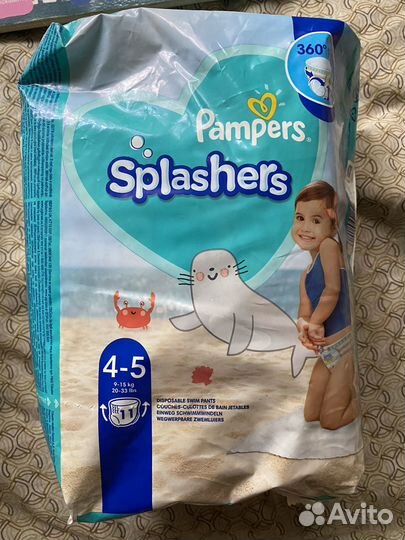 Трусики для плавания pampers splashers 4-5