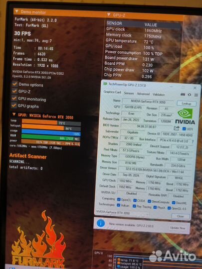 Видеокарта gigabyte RTX 3050 eagle OC 8Gb