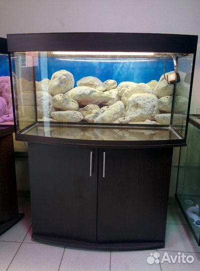 Аквариум 260-270л. полукруглый, свет и биофильтр и