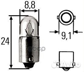 Лампа 2W 24V-2W BA9s 8GP 002 068-241 hella