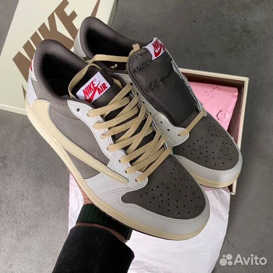 Кроссовки nike air jordan 1 low travis scott mocha