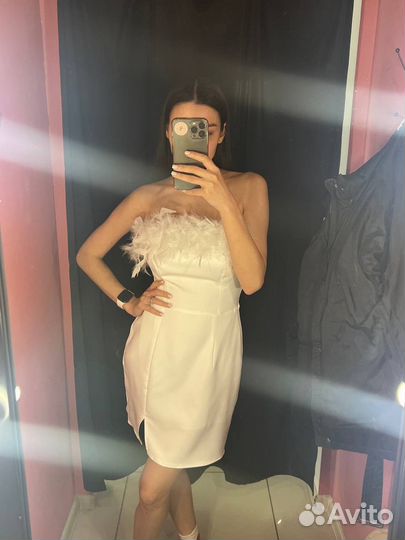 Белое платье с перьями zara, 12 storeez