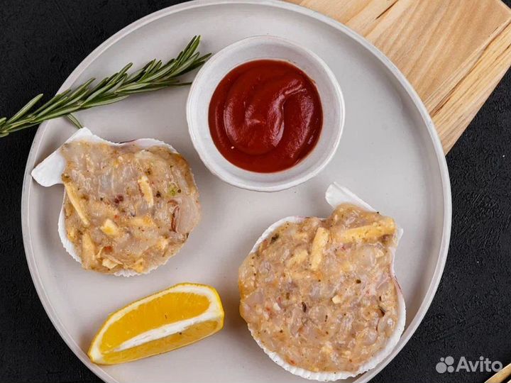 Гребешок по-шанхайски с мидией