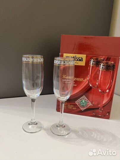 Бокалы фужеры для шампанского новые