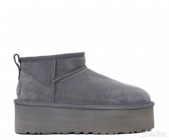 Угги женские Ultra mini grey platform оригинал