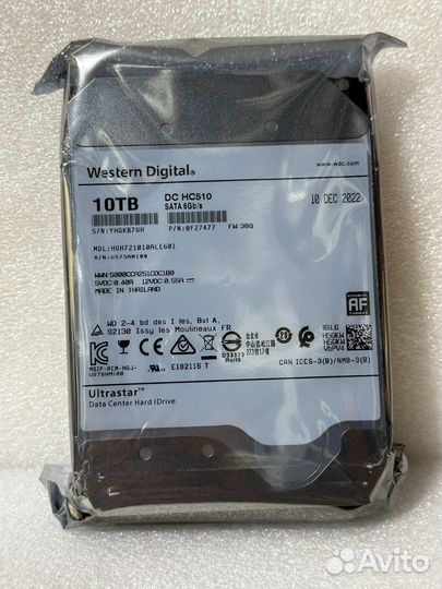10 тб Жесткий диск WD Ultrastar