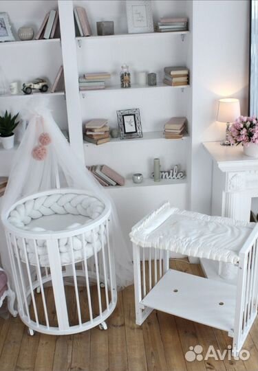 Детская кроватка для новорождённых овальная