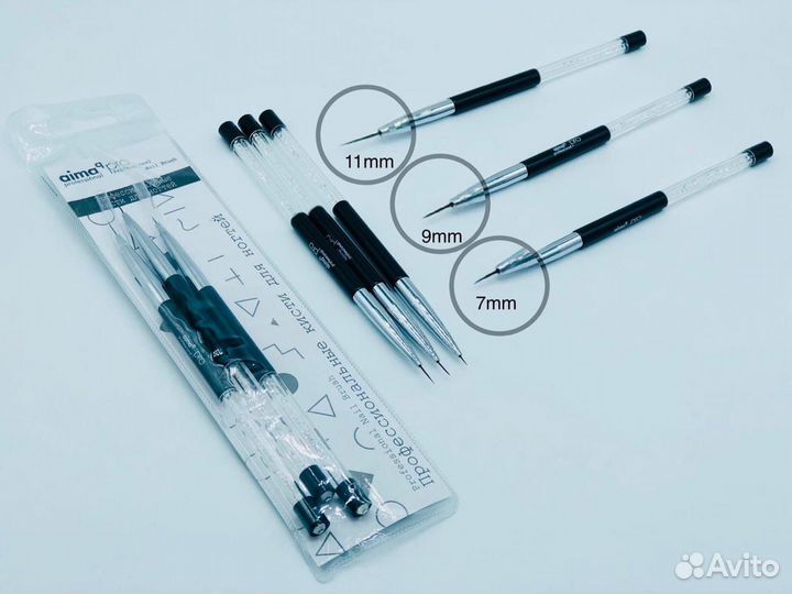 Кисти в ассортименте для ногтей/дизайна