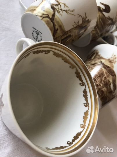 Чайно кофейный сервиз «Охота“ Lichte, ГДР