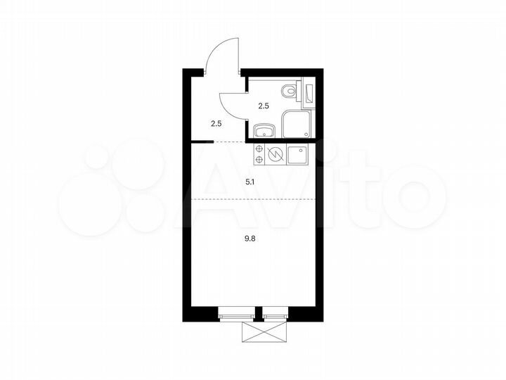 Квартира-студия, 19,9 м², 24/33 эт.