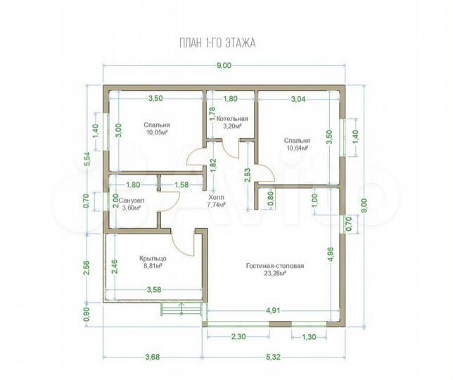 Дом 80 м² на участке 10 сот.