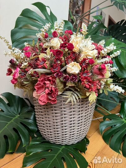 Кашпо из искусственного ротанга, горшок для цветы