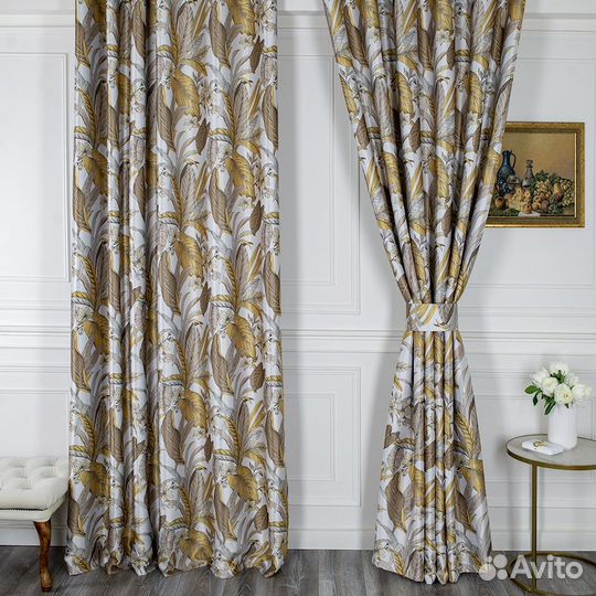 Шторы рогожка Жардин бирюзовый новые пошив