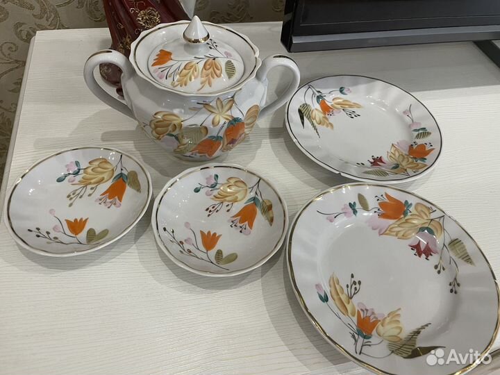 Чайный сервиз СССР Золотая осень Вербилки