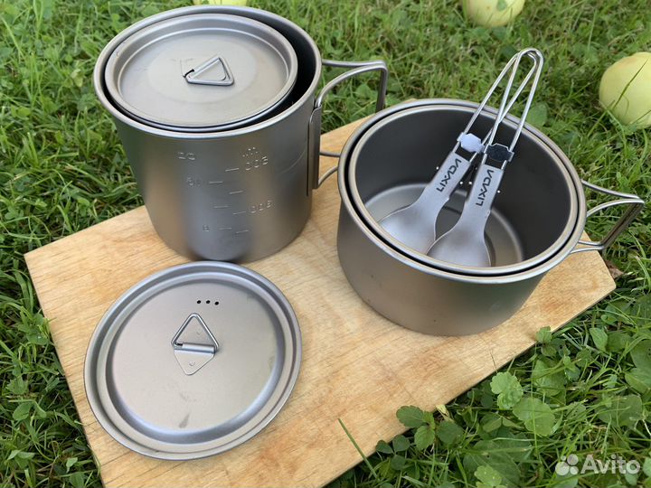 Титановая посуда комплект для 1 или 2 чел