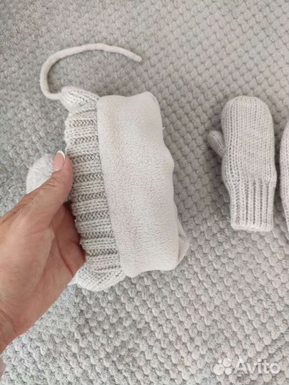 Комплект шапка, варежки