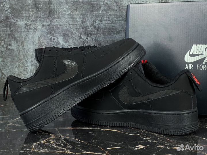 Nike Air Force 1 Low Multi-Swoosh Black Orange