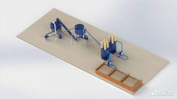 Линия производства гранулированного комбикорма 0,5