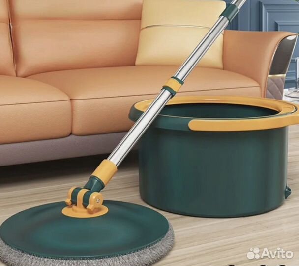 Швабра с отжимом и ведром для мытья полов и окон