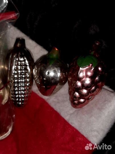Ёлочные игрушки СССР стекло золото