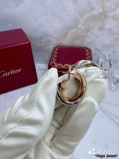 Серьги Cartier trinity