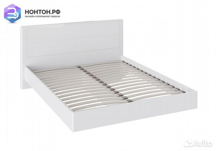 Кровать Наоми 1.6 м белый глянец