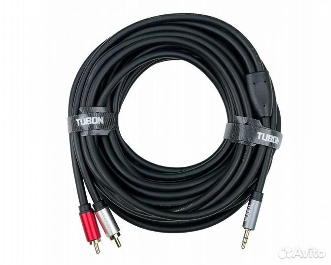 Кабель Tubon аудио 3.5mm jack - 2 RCA 10м