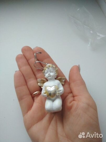 Фигурка ангелочек с сердечком или на ёлку