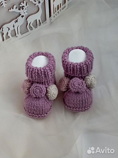 Вязаные детские пинетки/ носочки