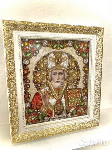 Икона «Николай Чудотворец» в каменьях