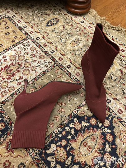 Ботильоны бордовые женские