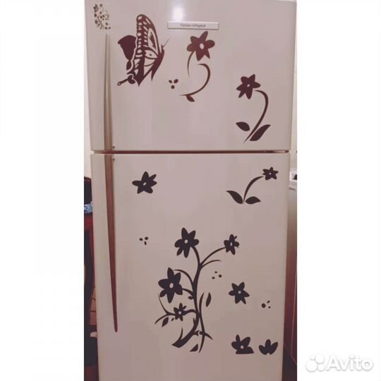 Наклейки на Холодильник (Цветы и Бабочки)