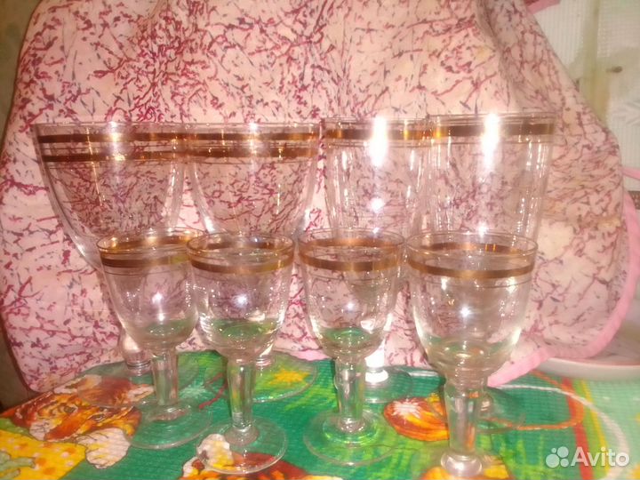Фужеры, бокалы советские с позолотой