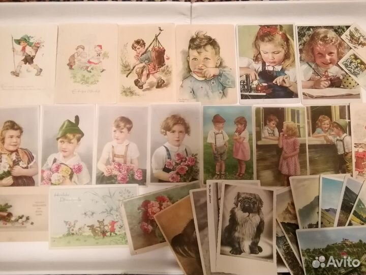 Антикварные немецкие открытки 40-50е годы