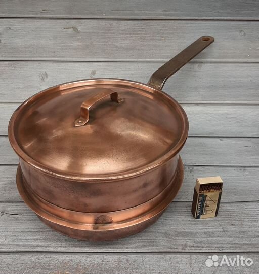 Старинная медная кастрюля Швеция