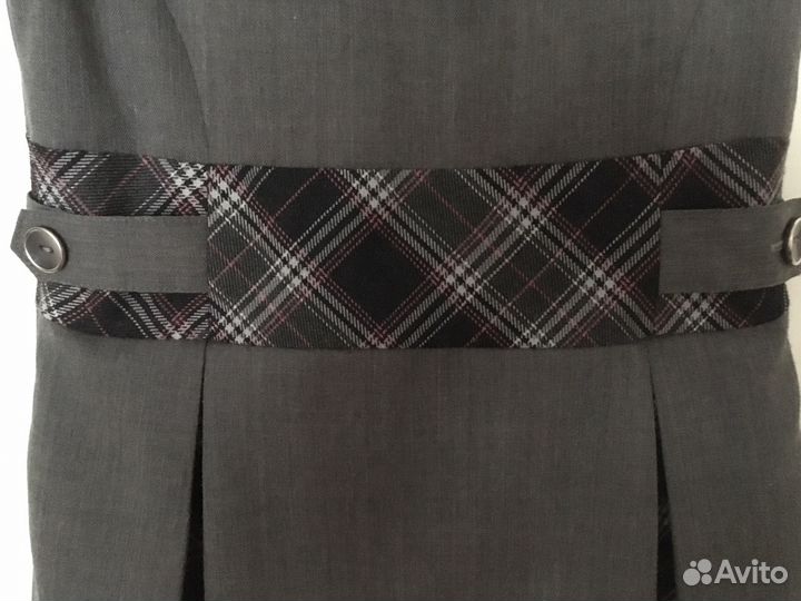 Сарафан серый школьный, рост от 125