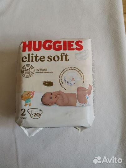 Подгузники Huggies Elite Soft размер 2 (4-6кг)