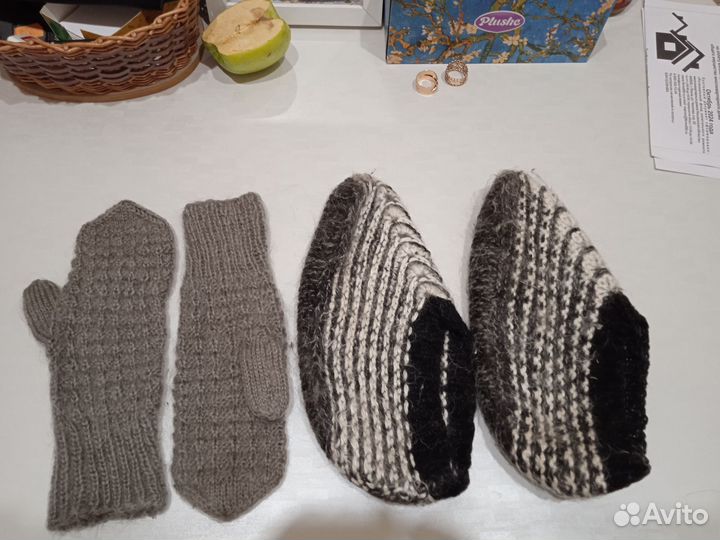 Носки и варежки из овечьей шерсти и козьего пуха