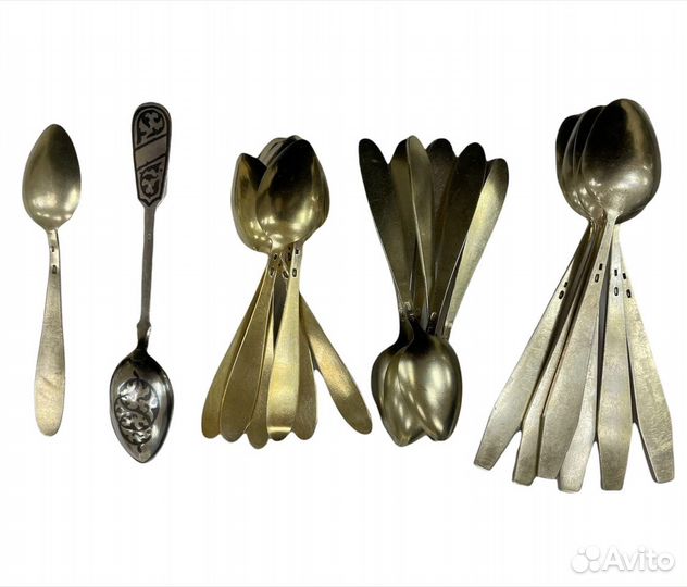 Ложки чайные и кофейные серебро